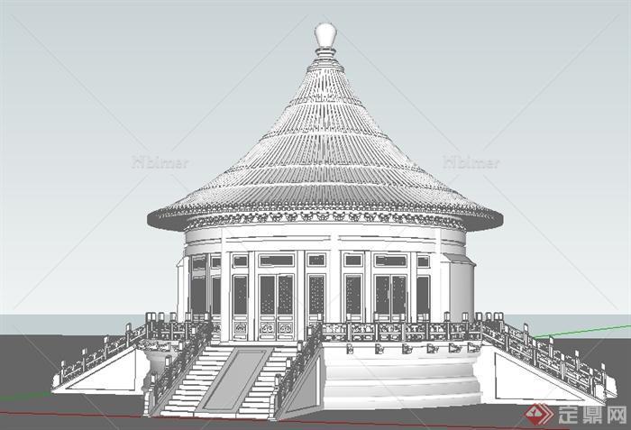 某中式古建天宫愿殿SU模型