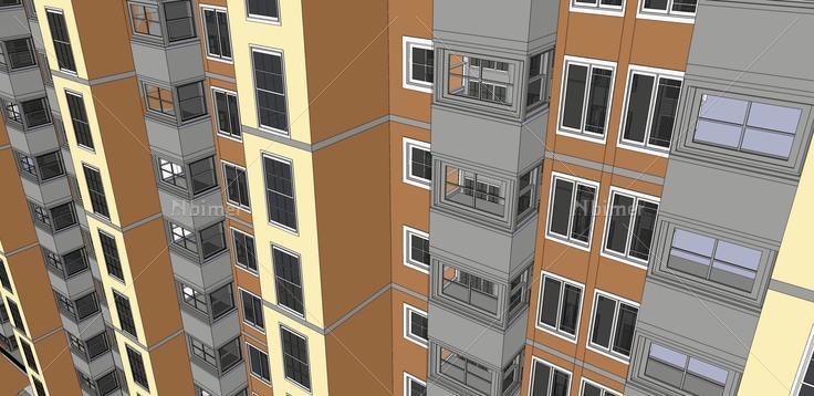 现代高层住宅楼(32856)su模型下载