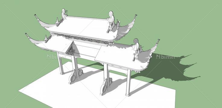景观--牌坊(32729)su模型下载