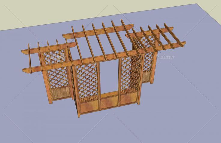 木制廊架(44783)su模型下载