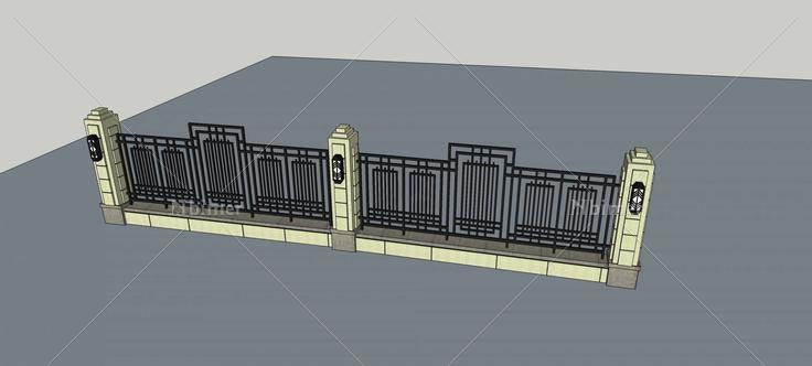 围墙护栏(78983)su模型下载