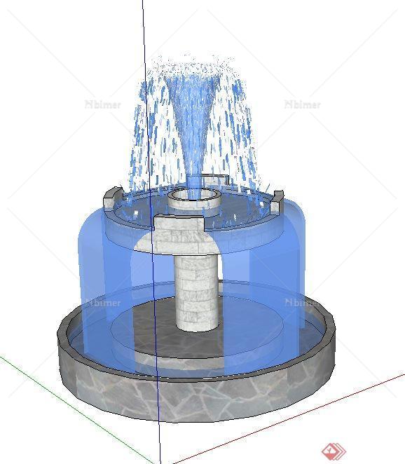 某喷泉跌水景观设计SU模型