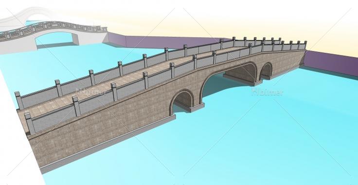 江南小桥18座带SketchUp模型下载，貌似是，O(∩