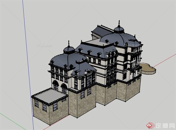 法国古堡住宅楼设计su模型[原创]