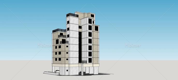 现代多层住宅楼(80821)su模型下载