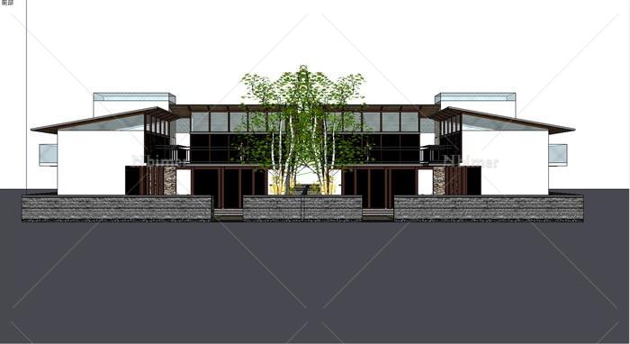 某庭院小别墅建筑景观设计sketchup模型[原创]