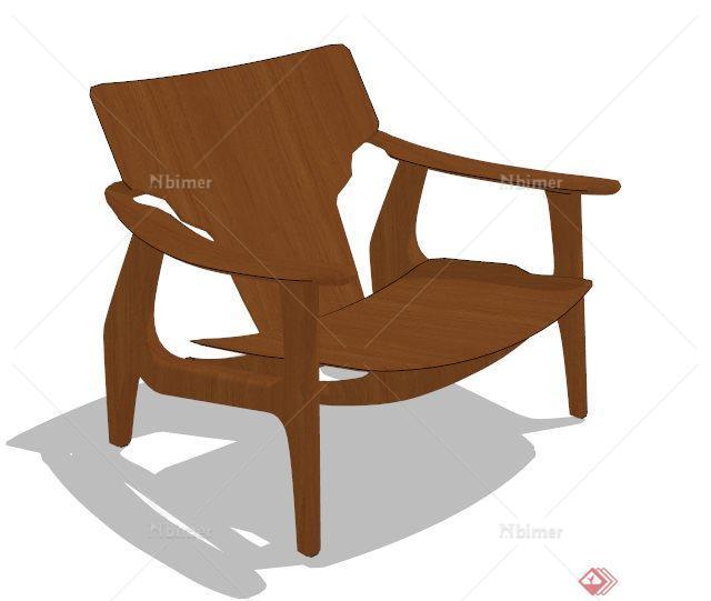 现代木质椅子SU模型[原创]