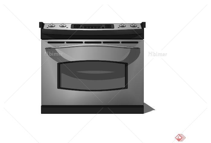 厨房电器简约烤箱设计SU模型[原创]