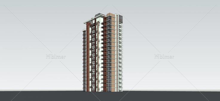 现代高层住宅楼(64621)su模型下载