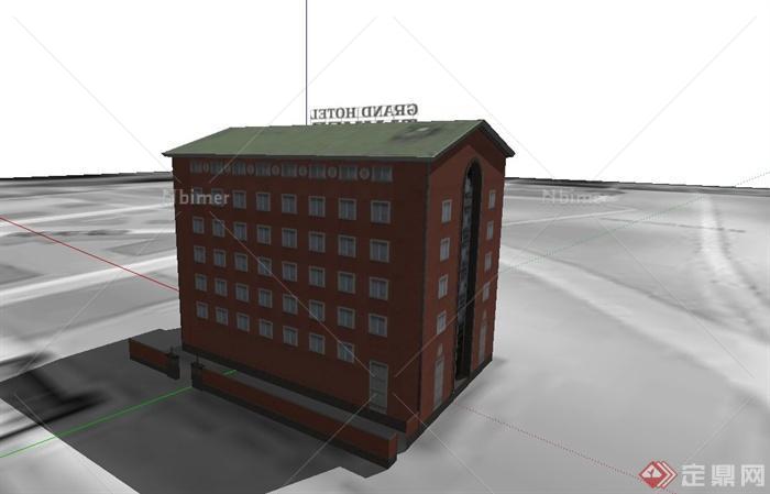 某欧式五层住宅建筑设计SU模型