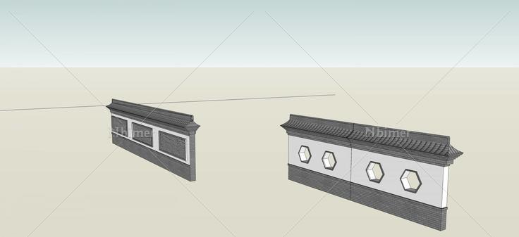 围墙(45619)su模型下载