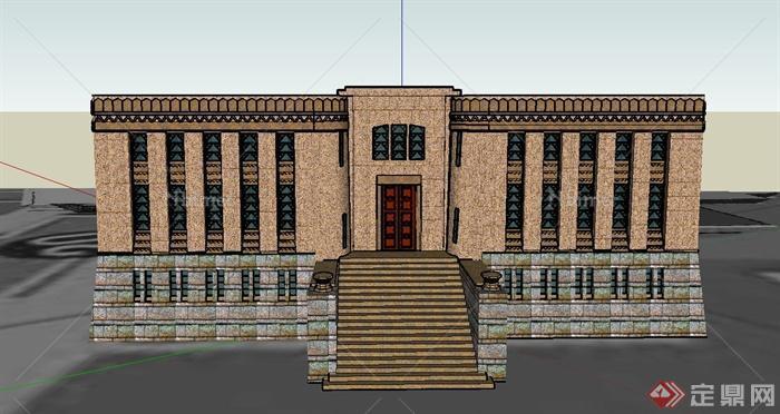 某欧式单层州议会室建筑设计SU模型