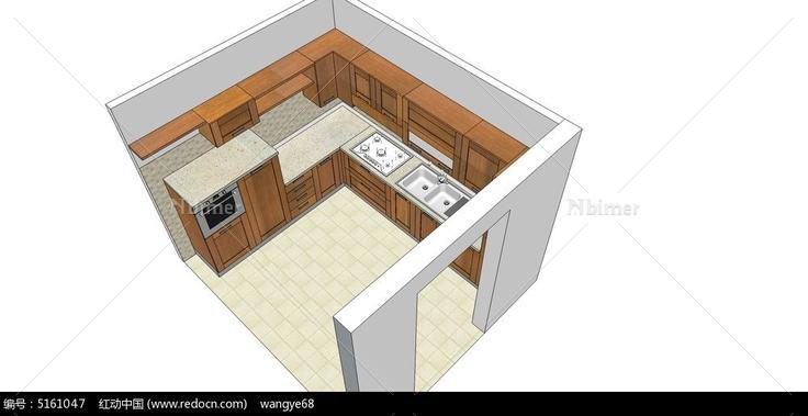 整体厨房橱柜SU模型