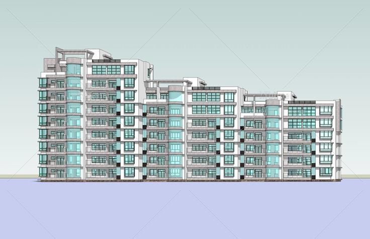 现代住宅楼(41245)su模型下载