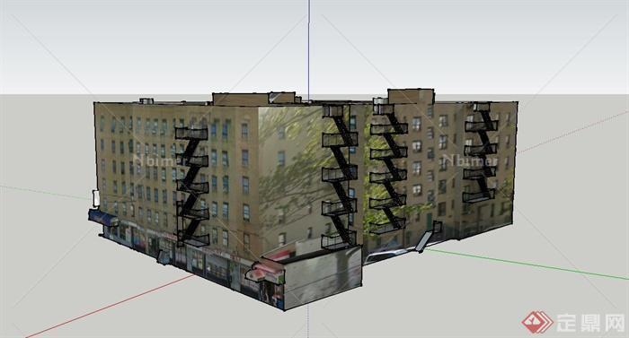 某多层商住房建筑设计SU模型