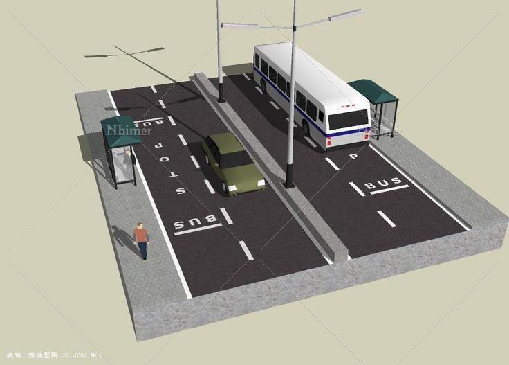 1(15)公交站su模型