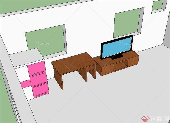 某室内家具柜子设计SU模型