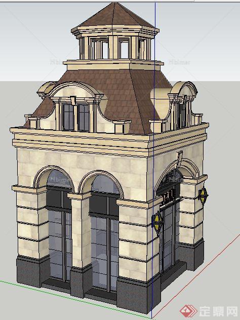 法式风格景观岗亭设计su模型