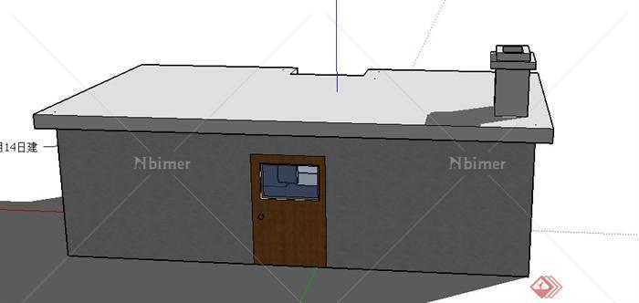 某单层居民住宅建筑设计SU模型[原创]