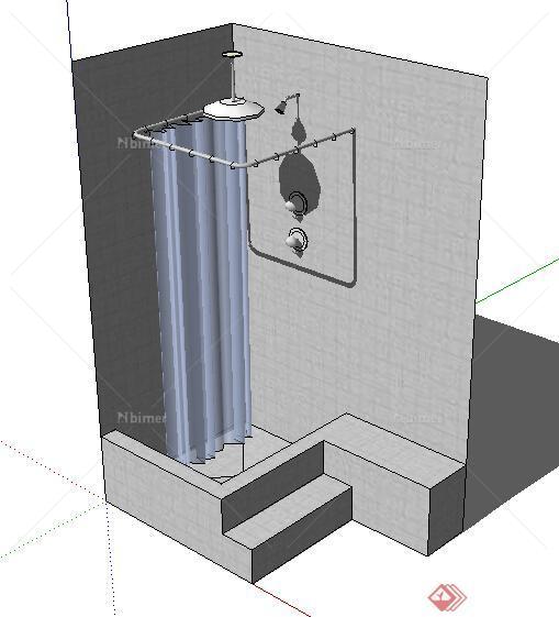 设计素材之厨卫设施洗浴室设计素材su模型