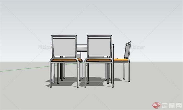 现代简约餐桌椅组合设计SU模型[原创]