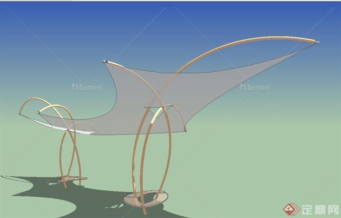 园林景观节点现代张拉膜设计SU模型