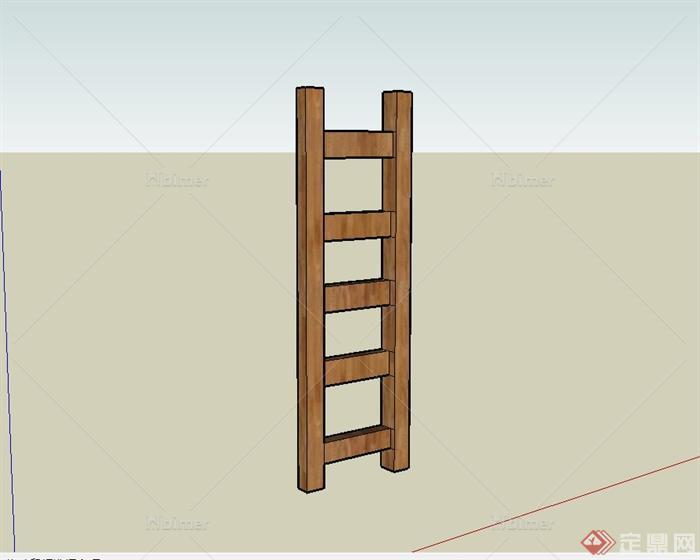 现代风格木质梯子设计su模型[原创]