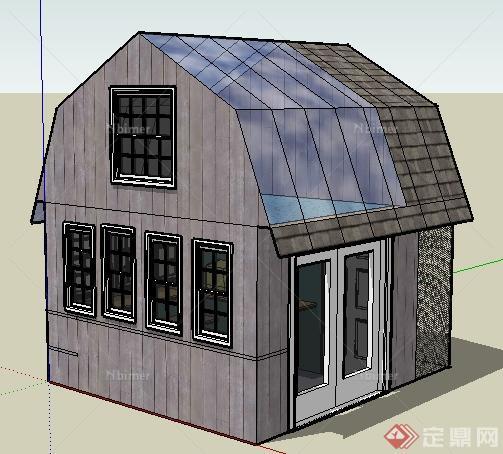 某现代饲养笼、饲养屋建筑设计SU模型