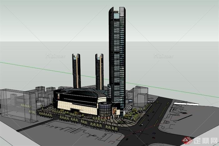 广州某商业综合体建筑设计SU模型