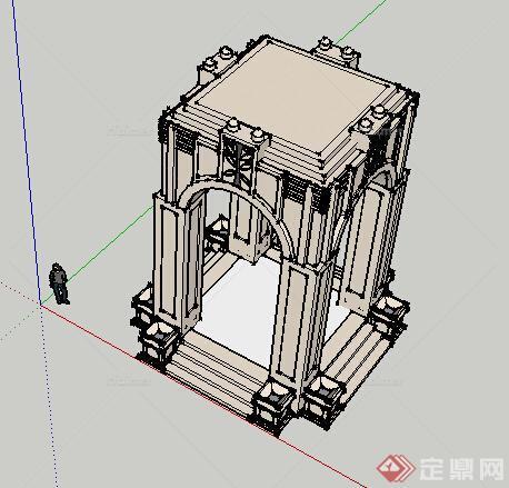 园林景观之欧式景观亭设计su模型1
