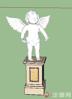 欧式小天使雕塑设计SU模型