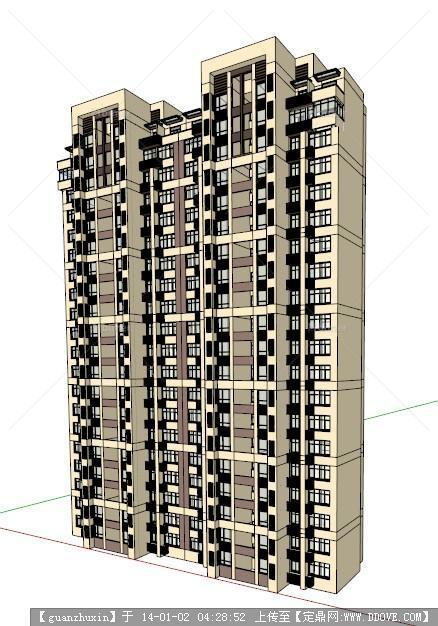 新古典风格高层住宅SU模型
