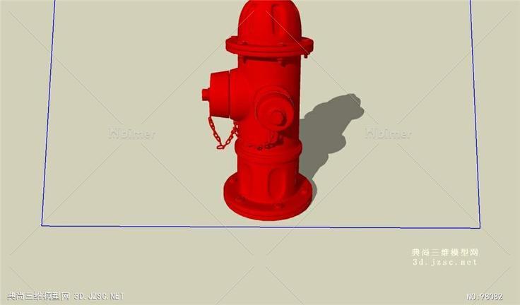 消防栓带铁链SU模型