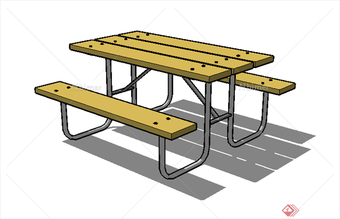 某现代风格园林坐凳设计SU模型素材2