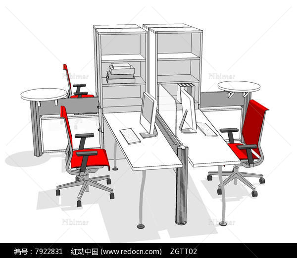 办公桌椅SU模型