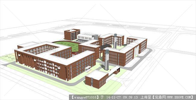 学校建筑设计SU模型