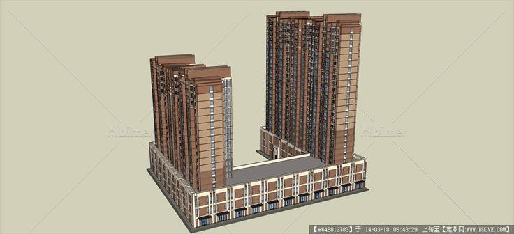 Sketch Up 精品模型---现代高层商业住宅公寓