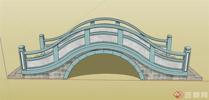 某现代拱桥建筑设计su模型