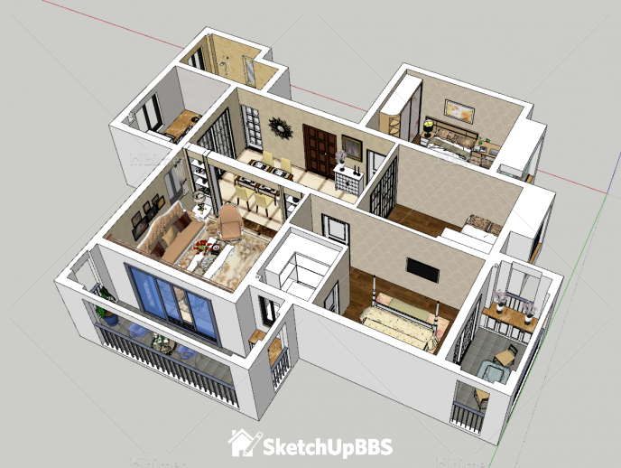 刚做的欧式，分享下SketchUp模型下载。（值得下