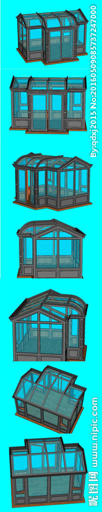 阳光玻璃房SU模型设计图片
