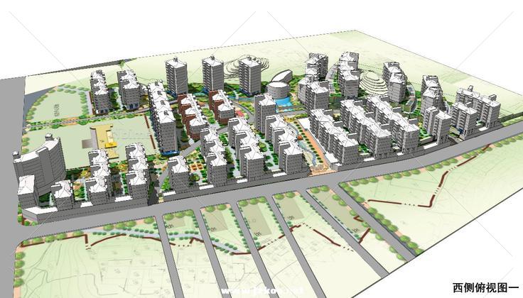 居住区规划完整全套SU模型+CAD+效果图