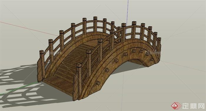 某古典中式拱形园桥设计SU模型[原创]