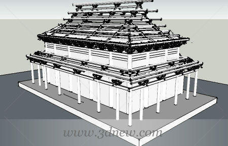 古建筑sk模型