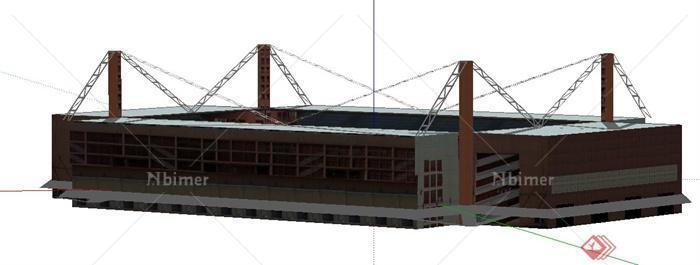 现代风格梅斯塔利亚球场建筑设计SU模型