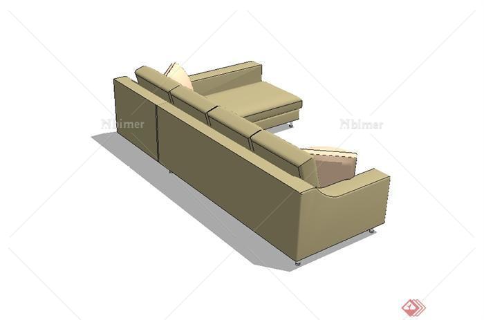 现代风格详细客厅沙发设计SU模型素材[原创]