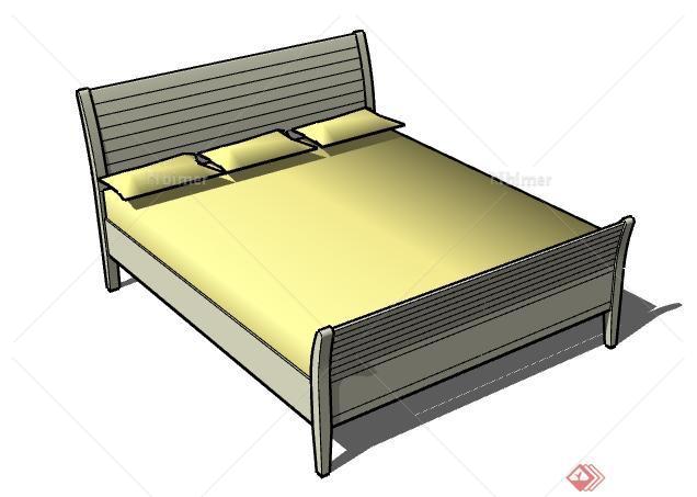 一张三人床设计的SU模型