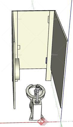 一个洗手间小隔间设计SU模型素材