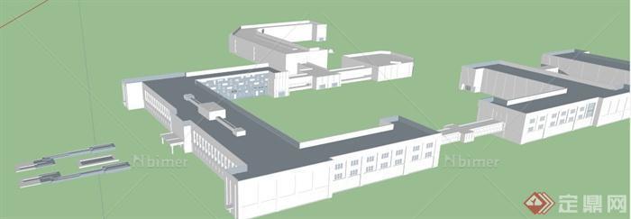 学生作业—多层教学楼建筑设计su模型