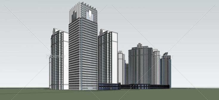 现代商业办公楼(49325)su模型下载