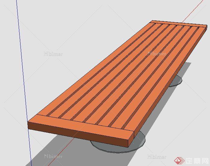 室外长坐凳设计SU模型[原创]